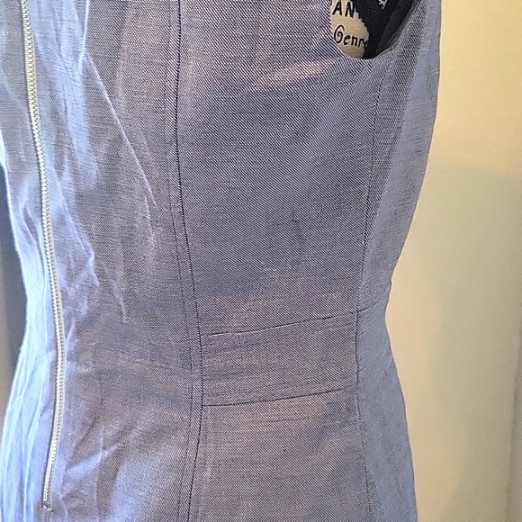 Etcetera Blue Sleeveless Sheath Dress Size 00 Tailored Work Career Minimalist - Picture 5 of 9